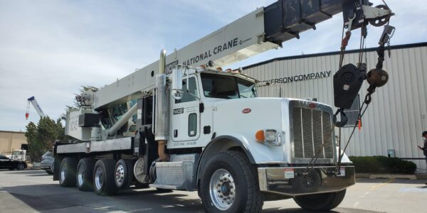 Nickerson Co. is pleased to announce the recent acquisition of our newest crane, a 45-ton National NTB 45 mounted on a Peterbilt 367. This crane is in addition to our existing fleet of 18, 23, 40 and 70-ton cranes.